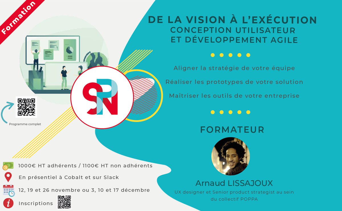 reseauSPN's tweet image. Et si boostiez vos projets et votre équipe grâce la conception utilisateur et au développement agile ? 💡🤔

🔗 Inscrivez-vous ici 👉 tally.so/r/wb4Zq1

⚡Passez de l&apos;idée à l&apos;action avec agilité : boostez vos projets en 3 jours !⚡

#FormationAgile #ConceptionUtilisateur