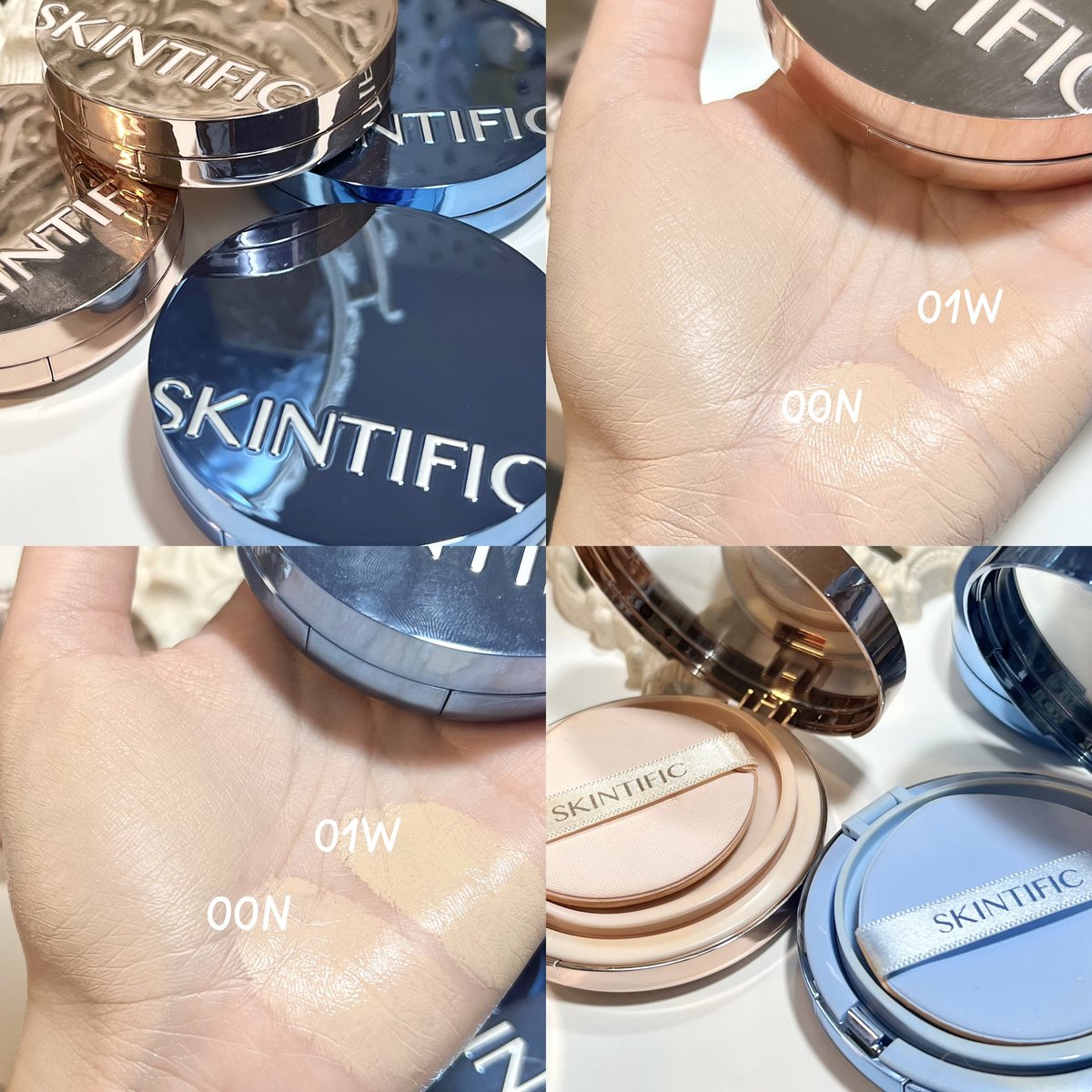 มาป้ายยาคุชชั่น skintific 2 รุ่นนี้เลย ทั้งสีทองและสีฟ้า ! สีทองจะเป็นเนื้อกึ่งแมตต์ งานผิวโกลว์ ปกปิด บางเบา และสีฟ้าเนื้อจะแมตต์ คุมมันดีมาก! ปกปิด บางเบา ส่วนตัวผิวมันชอบรุ่นสีฟ้ามาก คุมมันดีเอาอยู่ทั้งวันเลย https://t.co/7nTnzvnHPS
