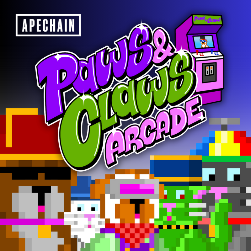 Paws &amp; Claws Arcade...

Coming to #ApeChain launching on <a href="/MagicEden/">Magic Eden 🪄</a> October 31st at 2pm UTC. 

Collection of 4000 original pieces focused on showing the world that ApeChain is for everyone with access to a group of other upcoming #NFT projects and protocols leveraging APE 🦍🦍