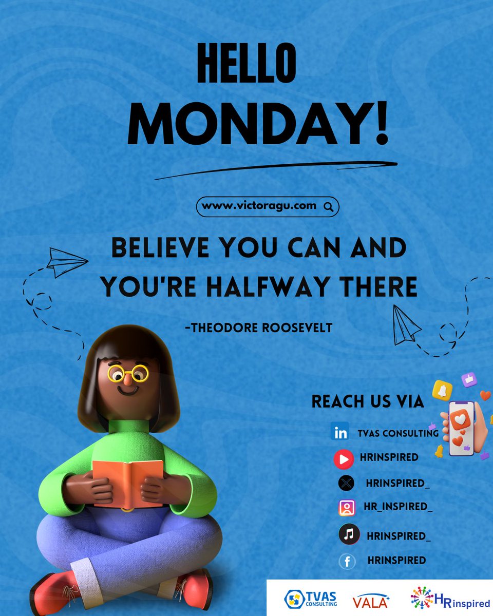 HRinspired_'s tweet photo. Yay, it’s a new week!🥳
Get in touch with us!
We post Job vacancies, follow us for more
#jobvacancy #HRinspired #jobs #recruitment https://t.co/Zf7G3UpjDe