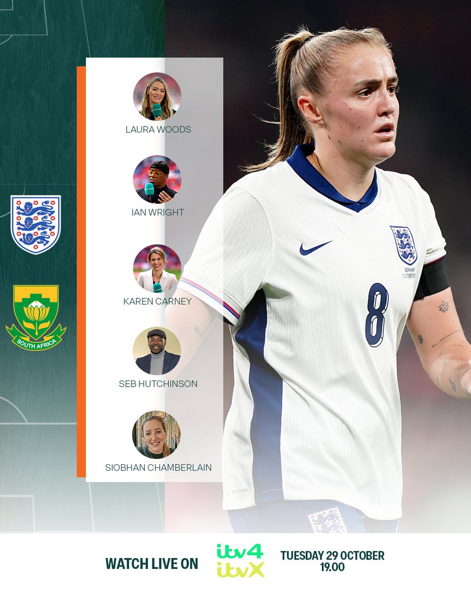 The #Lionesses are back in action! 🦁

Join us on <a href="/ITV/">ITV</a> 4 from 7.00 pm, October 29, as England seek to get back to winning ways against South Africa 🇿🇦