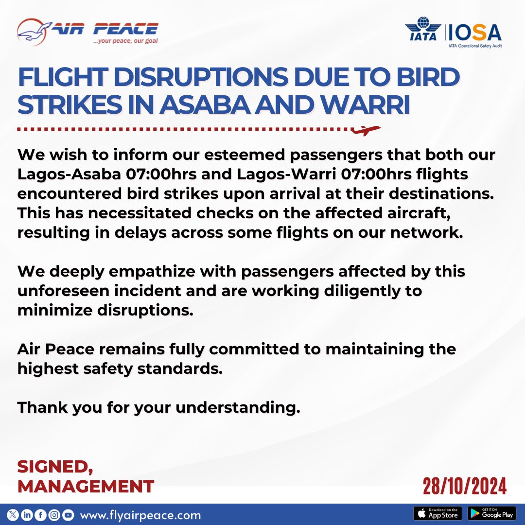 Air Peace tweet media