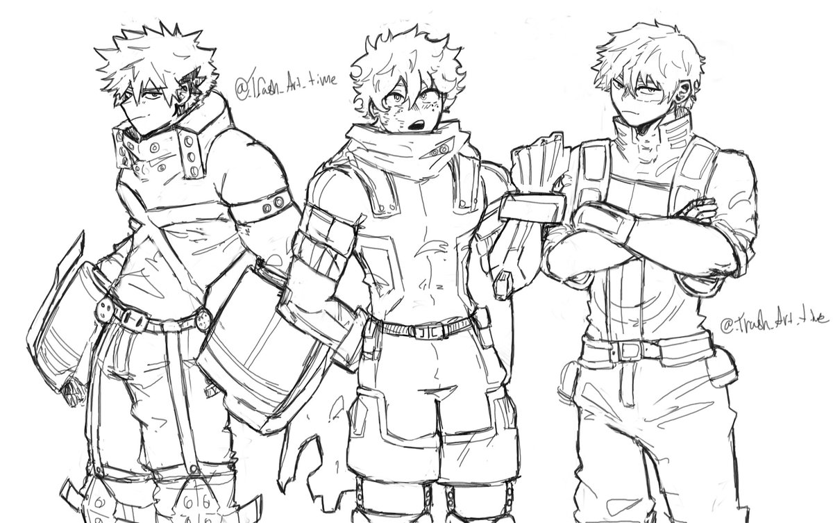 trash_art_time's tweet image. The big three!!! I will be rendering it soon #thebigthree #MyHeroAcademia