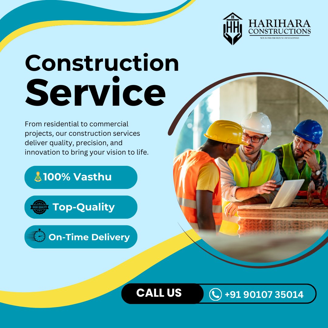 HariHaraCons's tweet photo. 🏗️ Harihara Constructions: Building with Integrity and Precision! 🏗️
Let’s build your dream together!

📞 Contact us: +91 90107 35014 | harihararudraconstructions@gmail.com
#HariharaConstructions #ConstructionServices #VastuCompliant #QualityMaterials #OnTimeDelivery https://t.co/oln7qJmnZa