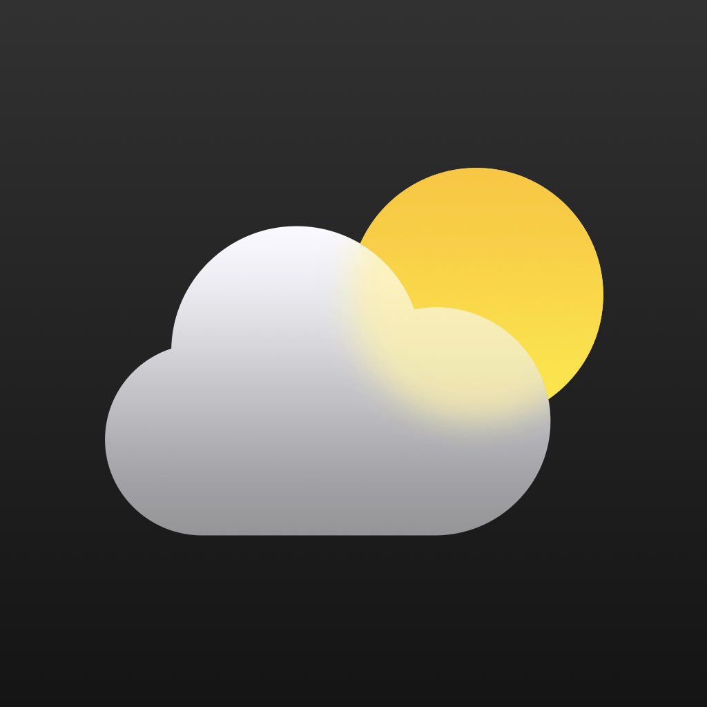 _saagarjha's tweet photo. I feel like at some point the person working on the dark icon for Weather should have stopped to think whether there was some other celestial object other than a bright, yellow sun that might have better fit the assignment here https://t.co/7LInc1GNWM
