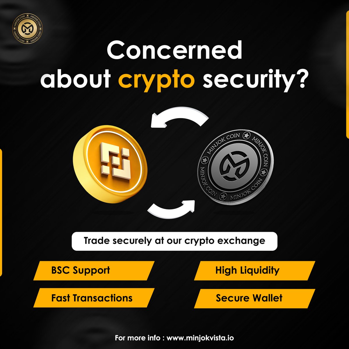 MinjokCoin's tweet photo. Concerned about crypto security?π€
Trade confidently and get fast, safe transactions. Start Trading Today at our crypto exchange.
..
ππ : https://t.co/z4VN21u7Qb
..
#minjokvisita #cryptosecurity #cryptoexchange #mjkcoin #minjokcrypto https://t.co/6hDUylwTYU