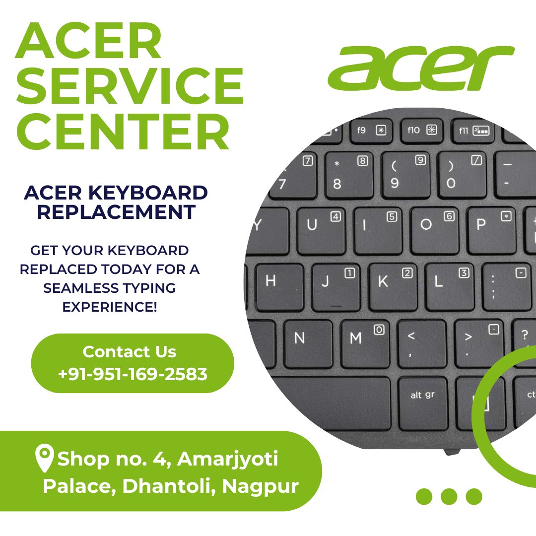 acer46884's tweet photo. 🛠️ Is your Acer laptop's keyboard giving you trouble? Don’t worry! Our Acer Service Center in Nagpur offers quick and reliable keyboard replacement services. Get back to seamless typing with genuine parts and expert care! Visit us today! #AcerServiceCenter #KeyboardReplacement https://t.co/ZNew7pE7II