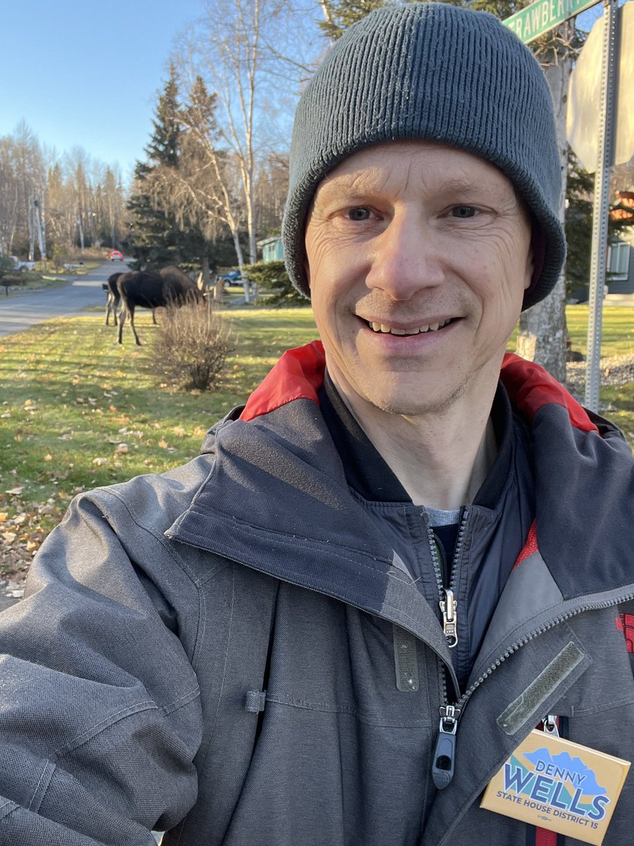 Again this weekend I had moose following me while door knocking. I think they are trying to say that we moose vote on or before November 5.