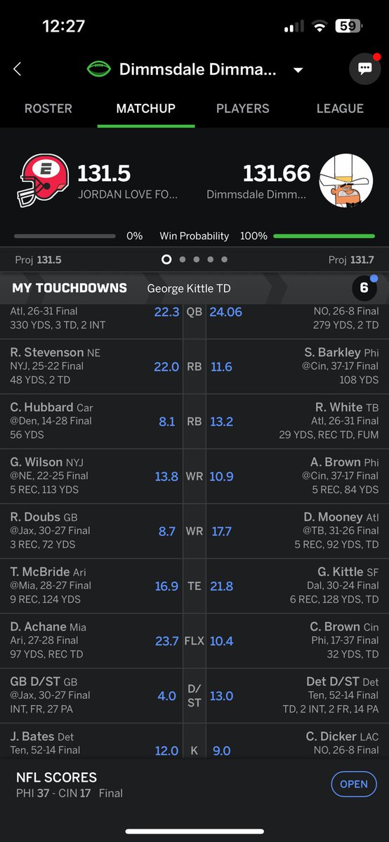 Boomer_23's tweet photo. @ESPNFantasy George kittle is a hero https://t.co/oHd1Nuc0Vt