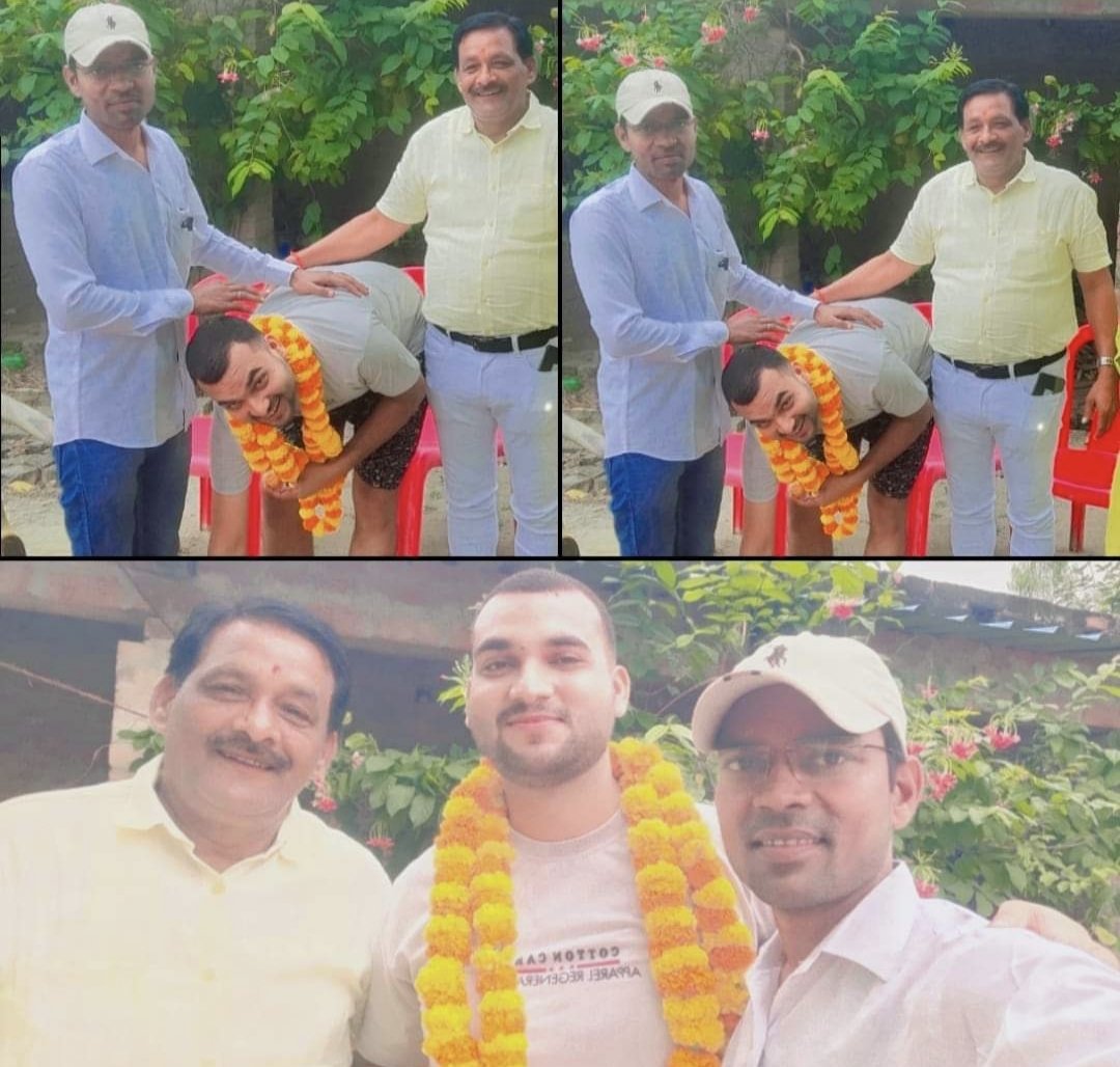 rjshpathak55's tweet photo. UPSC की परीक्षा पास कर महज 22 वर्ष की उम्र में आईएएस बने बड़े भैया शिवपूजन पाण्डेय के सुपुत्र पवन पाण्डेय से आज हुई मुलाकात!! सदैव खुश रहो बेटा ईश्वर आपको दीर्घायु करें!! ईश्वर आपकी उन्नति का मार्ग प्रशस्त करें!!
🌹🙏🌹🙏🌹🙏🌹 https://t.co/WM7PKPJwm4