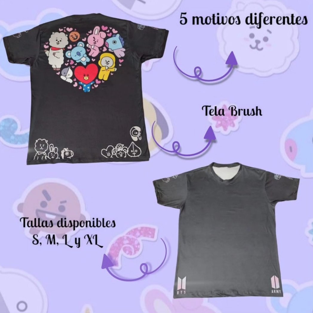 Yinneth57689's tweet photo. Camisetas personalizadas 
Muy suaves, tela brush sublimadas, resistentes al Clorox, transpirables 
Diseños de BT21 y Tiny Tan 
Tallas: S, M, L, XL 
Envios a toda Colombia 🇨🇴 
Más información al privado o a nuestro WhatsApp: 3025320927
#BTS  #BT21  #emprendimiento #Colombia  #army https://t.co/TDix9No0BL