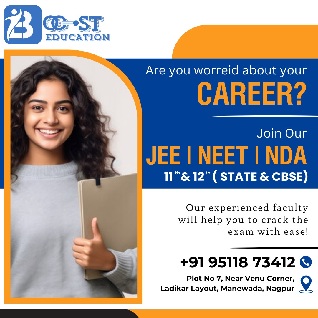 BoostNagpur's tweet photo. Whether you're preparing for JEE, NEET, or NDA, dedication, smart strategies, and perseverance will set you apart. 
📞 +91 95118 73412
📌 Plot No 7, Near Venu Corner, Ladikar Layout, Manewada, Nagpur
#JEEPreparation #NEETPreparation #NDAPreparation #GoTheExtraMile https://t.co/eWvHtQou1Q