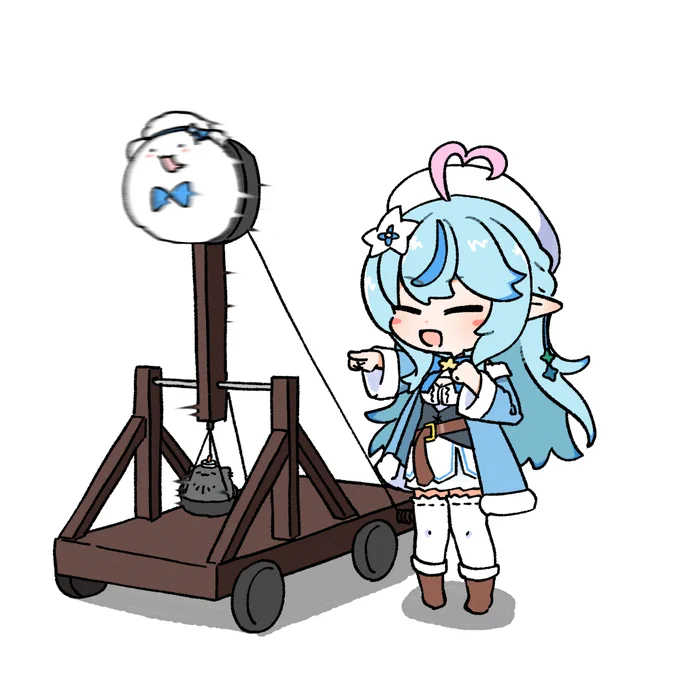 #LamyArt 投石機で発射される雪民 