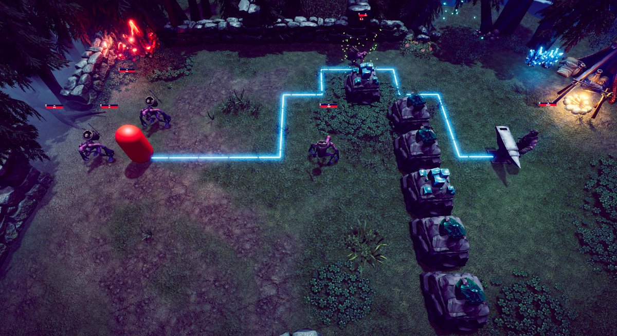 Finally got around to replace temp art with some actual art (mostly). Tx <a href="/TriForgeAssets/">TriForge Assets</a> for the Fantasy Forest pack. Looks awesome. Got tired of working with cubes. #indiedev