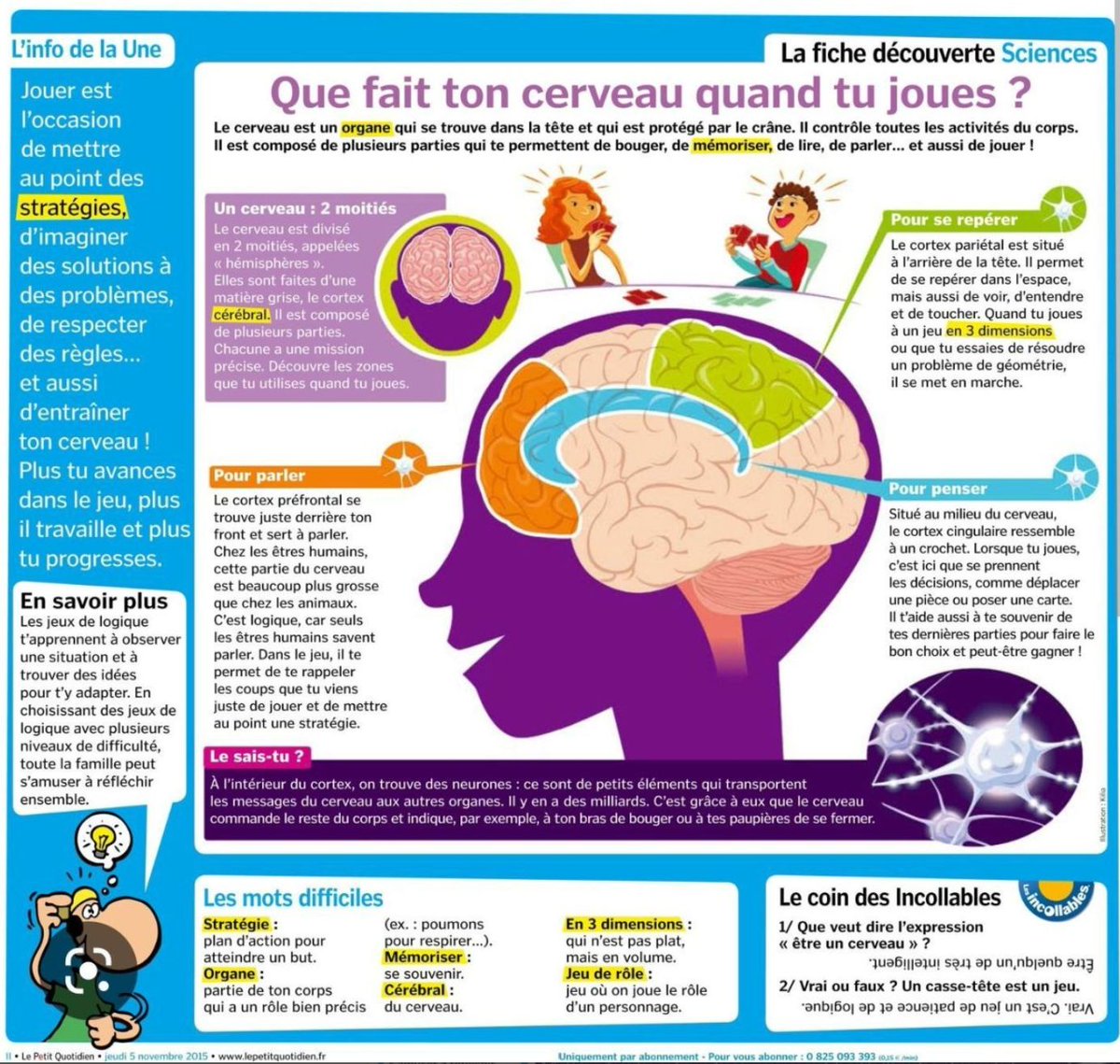 sophiaefrance's tweet image. 🎮 #Jouer améliore des compétences comme la flexibilité cognitive, la vitesse de traitement et l&apos;#apprentissage de nouvelles infos. Une vraie gymnastique cérébrale 🧠 ! 
Mais n&apos;oubliez pas de varier les activités pour un équilibre optimal 💡
Crédits 👉 Petit quotidien #cerveau