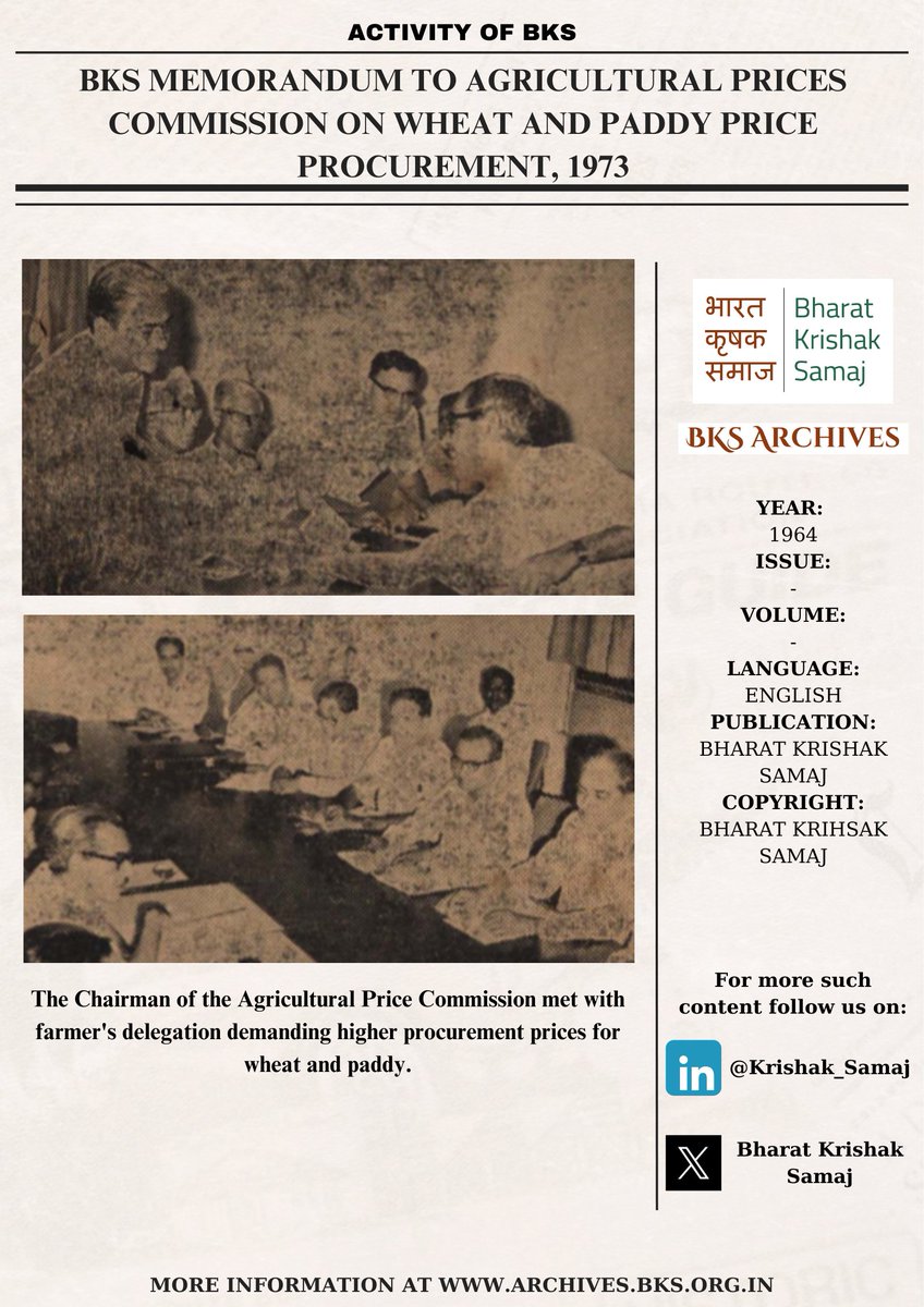 Click here to explore more: archives.bks.org.in      #OnThisDay #IndianFarmers #Archives #History
