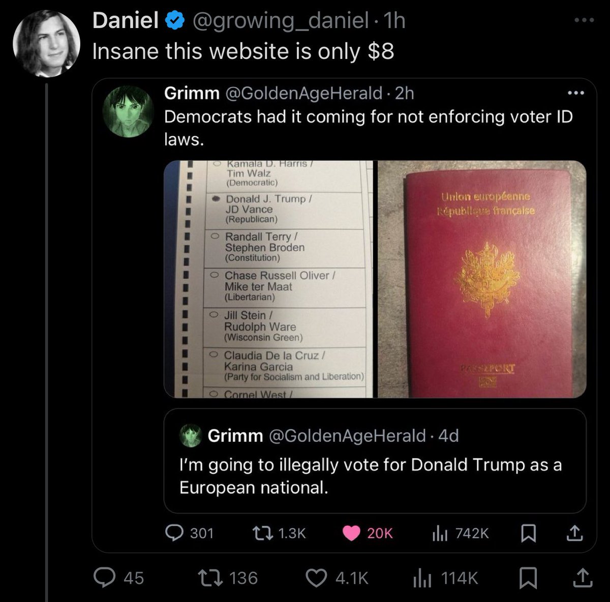 esjesjesj's tweet image. These people are obsessed with voter fraud until the exact second someone on their side does it