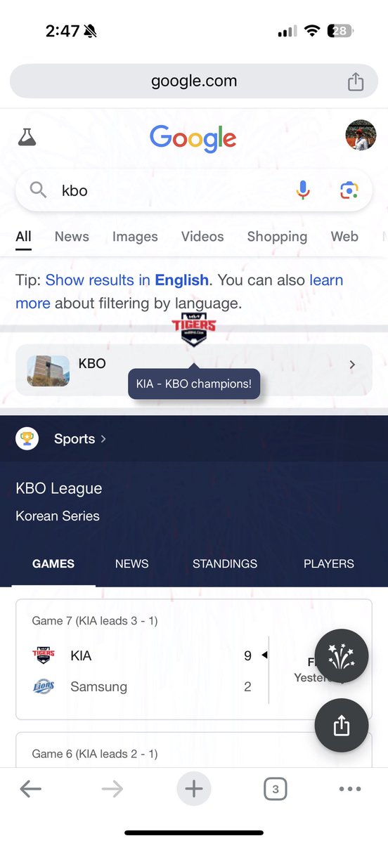 ⁦<a href="/googlekorea/">Google Korea</a>⁩ knows something that ⁦<a href="/Kiatigers/">KIA 타이거즈</a>⁩ might want to hear… 😂😅🤣 anyways, I also believe it ends today… 가쟈아아아아!
