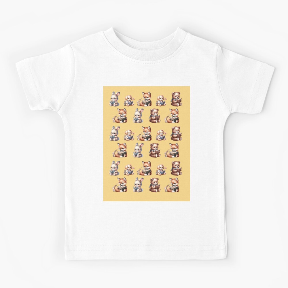 HurmerintaArt's tweet image. Cute Animals Reading Books. Pattern design. Yellow background. Especially charming on textile products. 

New design!

#comforters #ShirtsForKids #Shirts 
redbubble.com/i/comforter/un… #findyourthing #redbubble