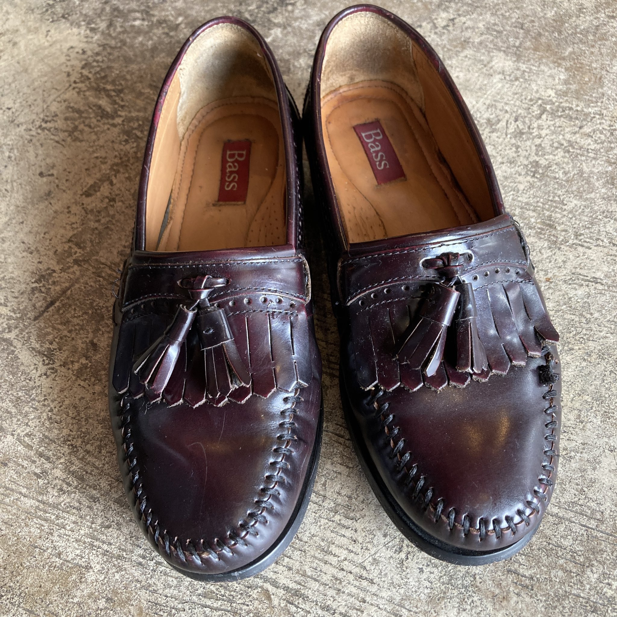 G.H.BASSローファー 27cm バーガンディ とげとげし タッセルローファー 