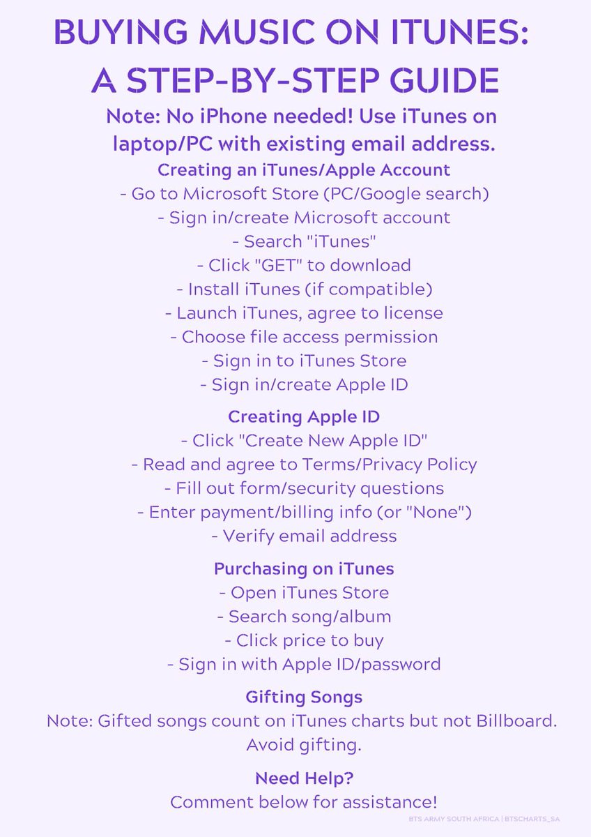 BTSArmyZA's tweet photo. iTunes guide below https://t.co/pnwHy0Cxz1