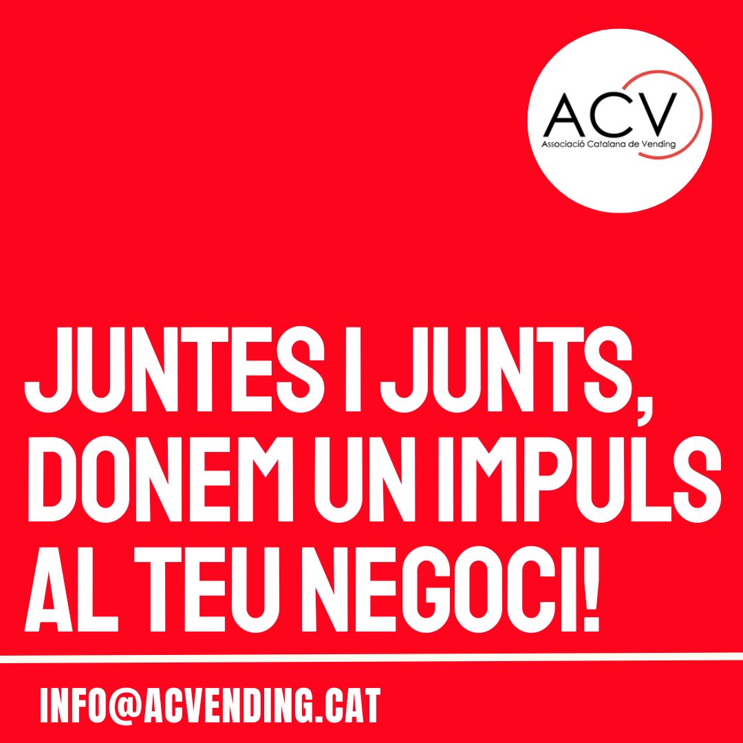 🤝 Uneix-te a la comunitat de professionals del vending a Catalunya amb l’ACV! Connecta amb experts del sector i impulsa el teu negoci 🚀 Descobreix més avantatges a ACVending.es! #UnióACV #VendingCatalunya #Networking #SociACV #OportunitatsNegoci