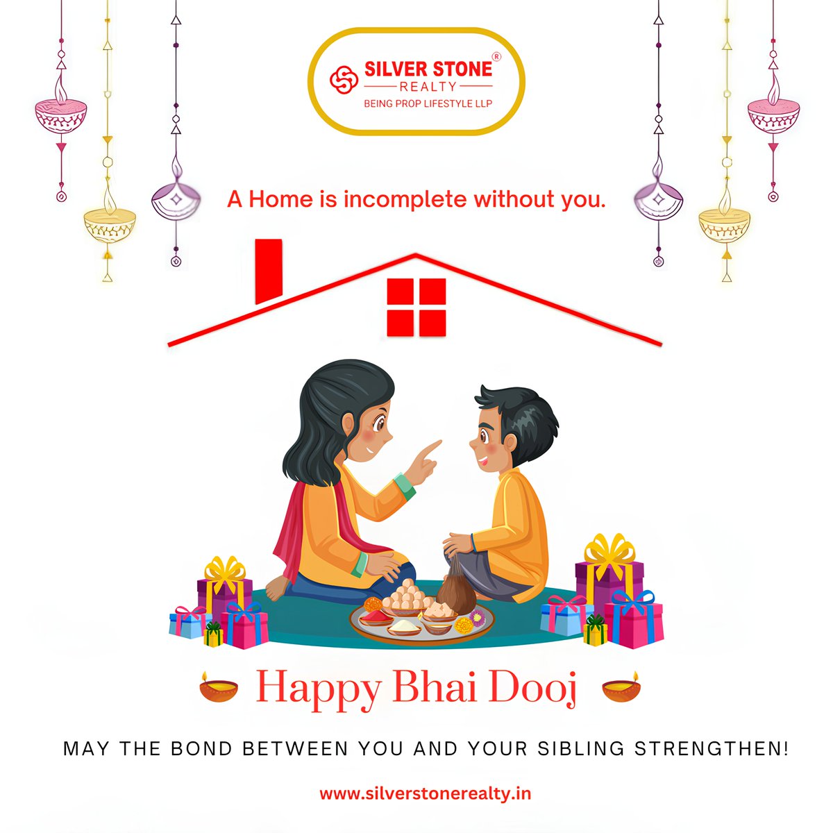 ss_realty's tweet photo. ✨Happy Bhai Dooj!👫🏻

#silverstonerealty #BhaiDooj2024 #SiblingLove #FestivalOfLove #CelebrateTogether #HappyBhaiDooj #bhaidooj #bhaidoojspecial #happybhaidooj #bhai #love #festival #bhaibehen #india #bhaidoojgifts #sunday #BhaiDoojCelebration #BrotherSisterBond #BhaiyaDooj https://t.co/X0U1Dg0mRe