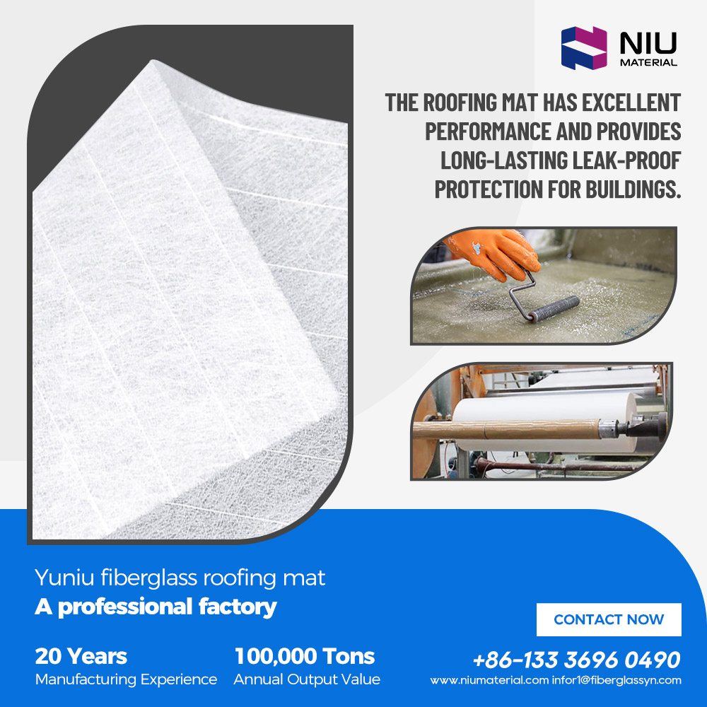 Recommended specifications: 50g 1250mm width, roll length 2400m and 2500m. Contact us and get a free sample now!
WeChat/WhatsApp: +86 188 3399 8929
Website: niumaterial.com
#Yuniu #fiberglass #roofingmat #waterproof