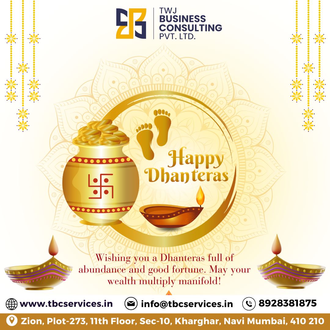 BusinessTwj's tweet photo. Wishing everyone a joyous Dhanteras filled with prosperity, health, and the light of happiness. May this festival bring you abundance and good fortune! ✨💰

#Dhanteras #Prosperity #Celebration #FestiveVibes #LoanServices  #Entrepreneurship  #PersonalFinance #financialsupport https://t.co/n4uZkxC8md