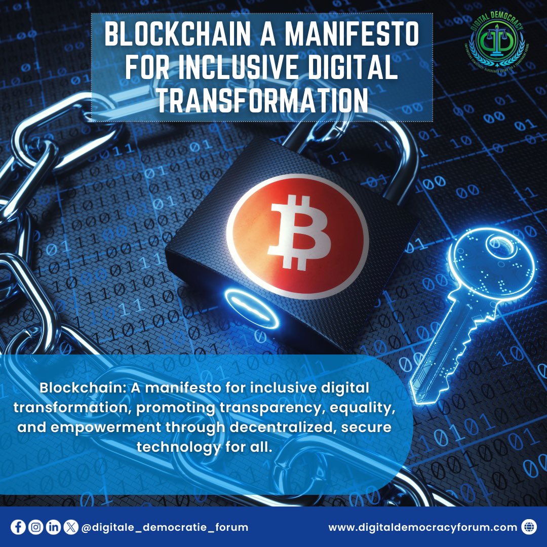 blockchaindem1's tweet image. BLOCKCHAIN A MANIFESTO FOR INCLUSIVE DIGITAL TRANSFORMATION 📠🌐

Blockchain a manifesto for inclusive digital transformation, promoting transparency, equality, and empowerment through decentralised, secure technology for all.

#ElectionTech#TechAdvancement#TechPolicy…