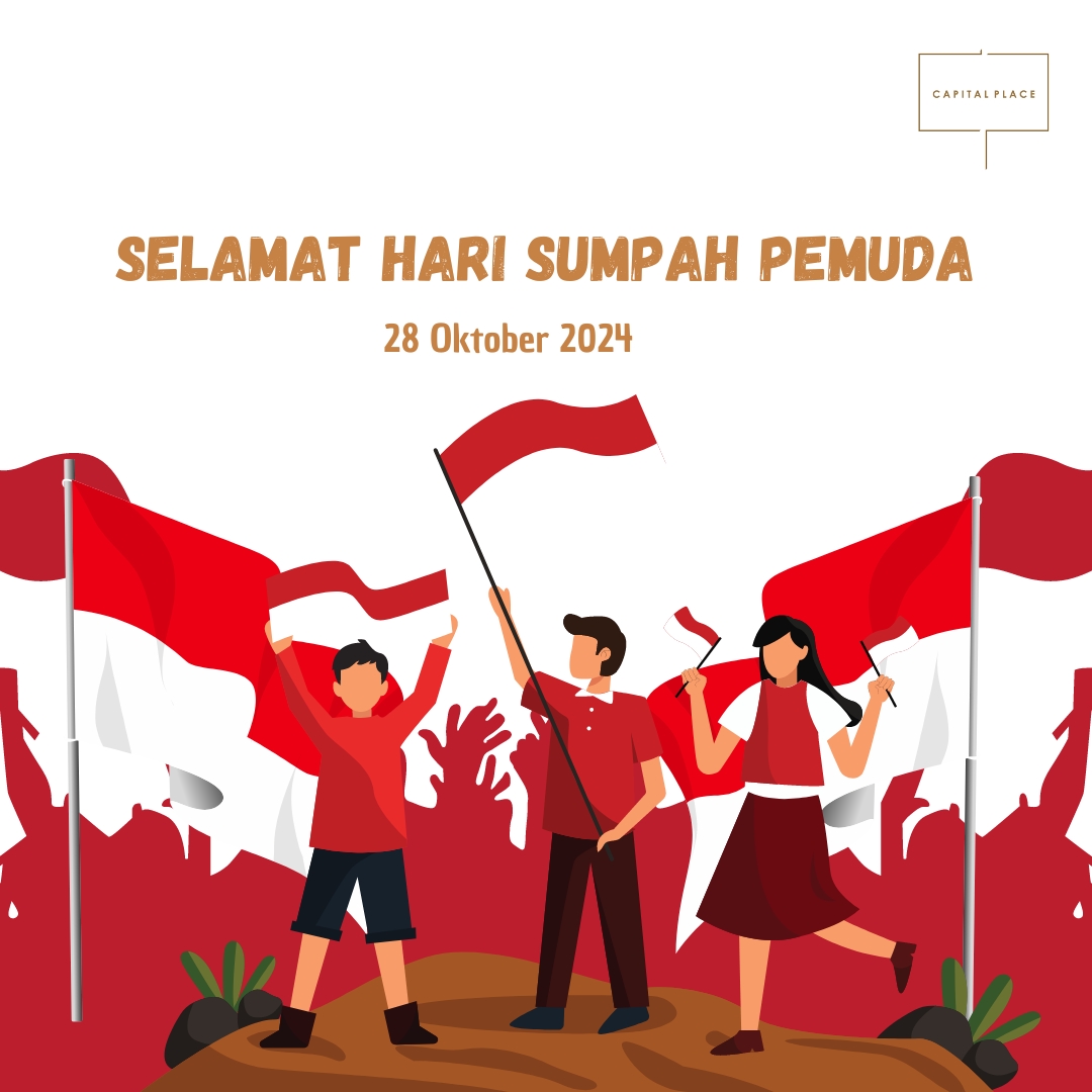 CapitalPlaceJKT's tweet photo. Selamat Hari Sumpah Pemuda 28 Oktober 2024.
"Maju Bersama Indonesia Raya"
#capitalplacejakarta #pemuda #harisumpahpemuda #sumpahpemuda2024 #pemuda🇮🇩 #majubersamaindonesiaraya #bangkituntukindonesiamaju #pemudapemudiindonesia #bersamamajukanindonesia #premiumoffice https://t.co/Pzfyl8xx7r