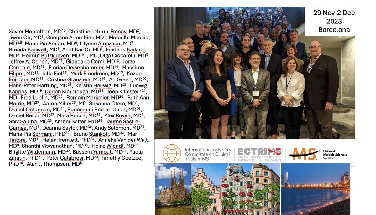 On behalf of my colleagues on the CTC (<a href="/mssociety/">National MS Society</a> <a href="/ECTRIMS/">ECTRIMS</a> ), please find the 2024 McDonald Dx Criteria slides, available on the ECTRIMS website.We are confident that  they will improve the sensitivity and aplicability preserving the specificity

ectrims.eu/mcdonald-diagn…