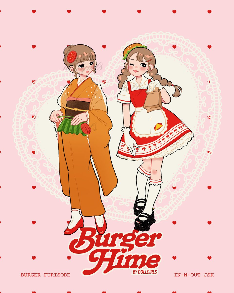 _dollgirls's tweet photo. so about those VERY rough burger kimono and in n out lolita sketches i posted awhile ago... the most unhinged conclusion to this saga would be making acrylic standees but that might be a step too far LOL https://t.co/6yRrssqGKT