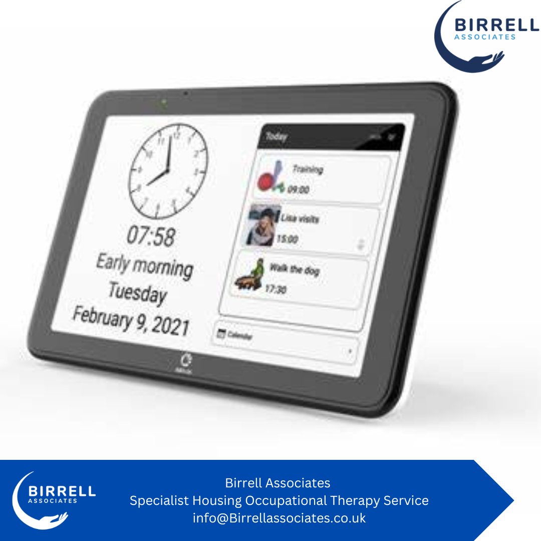 Birrell Associates are proud to offer AT services. The Abilia CARY base provides great support when building up independence. Once set up to individuals needs, it provides assistance with routine/ structure and reminders for day to day tasks such as appointments and medication.