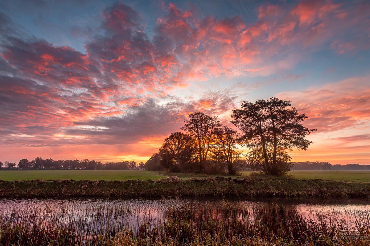 A great way to start the day, 
maybe even a wonderful week.

#VledderAa #Sunrise