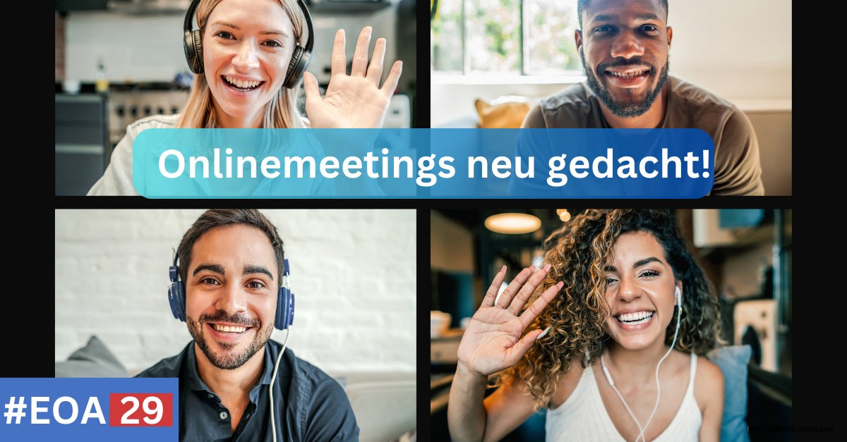 Onlinemeetings sind bekannt, aber professionelle Meetings sind mehr als nur sprechen und zuhören. Detlev Artelt, Roman Rackwitz und Michael Reischer klären die Wichtigkeit moderner #Tech und neuer Herangehensweisen. Bei #EOA29, Mittwoch um 12:29. 
#onlinemeeting #livestream