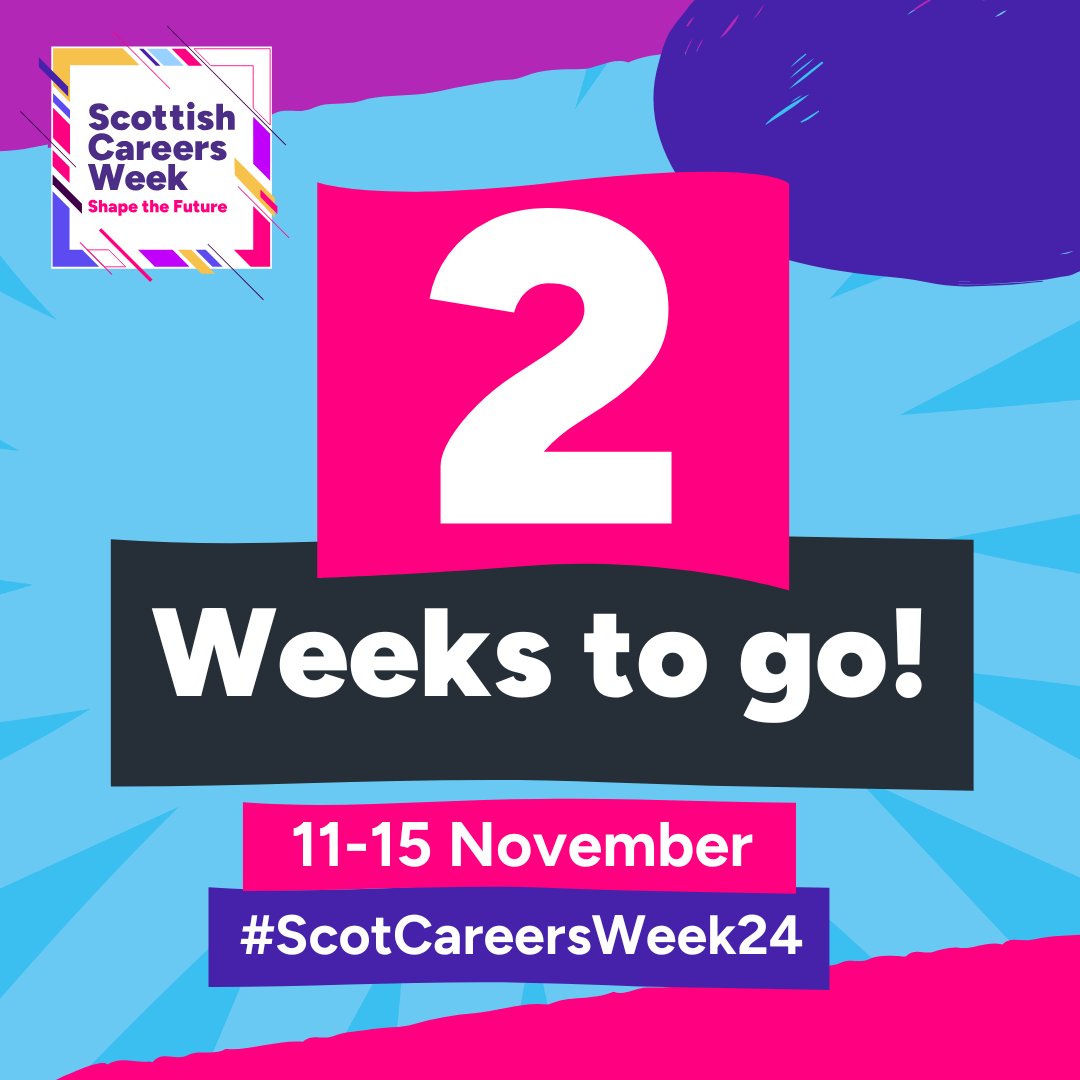 We’re on the countdown to #ScotCareersWeek24 and excited about the events taking place through the week! Explore what's on here: bit.ly/405LeNM 🗓️