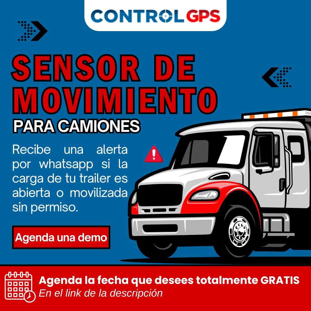Control_GPS's tweet photo. 🚚🔔 ¡Mantén tu carga segura con nuestro Sensor de Movimiento para Camiones! 🔔🚚

Con ControlGPS, ¡es posible!

Agenda una demo totalmente GRATIS con nuestras expertas: https://t.co/g4otEFF8sj https://t.co/0OZaxxaUAM