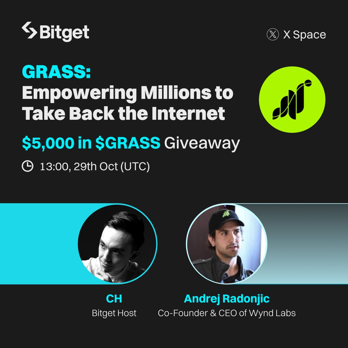 Bitget (@bitgetglobal) on Twitter photo Get ready for our X Space with $GRASS <a href="/getgrass_io/">touch grass</a>!
💰 $5,000 in GRASS giveaway (50 winners)
🔹 Follow <a href="/bitgetglobal/">Bitget</a> <a href="/getgrass_io/">touch grass</a> & RT
🔹 Drop your questions about $GRASS in the comments
🔹 Tune in and share a screenshot of you in the Space: x.com/i/spaces/1lDxL… Get ready for our X Space with $GRASS <a href="/getgrass_io/">touch grass</a>!
💰 $5,000 in GRASS giveaway (50 winners)
🔹 Follow <a href="/bitgetglobal/">Bitget</a> <a href="/getgrass_io/">touch grass</a> & RT
🔹 Drop your questions about $GRASS in the comments
🔹 Tune in and share a screenshot of you in the Space: x.com/i/spaces/1lDxL…
