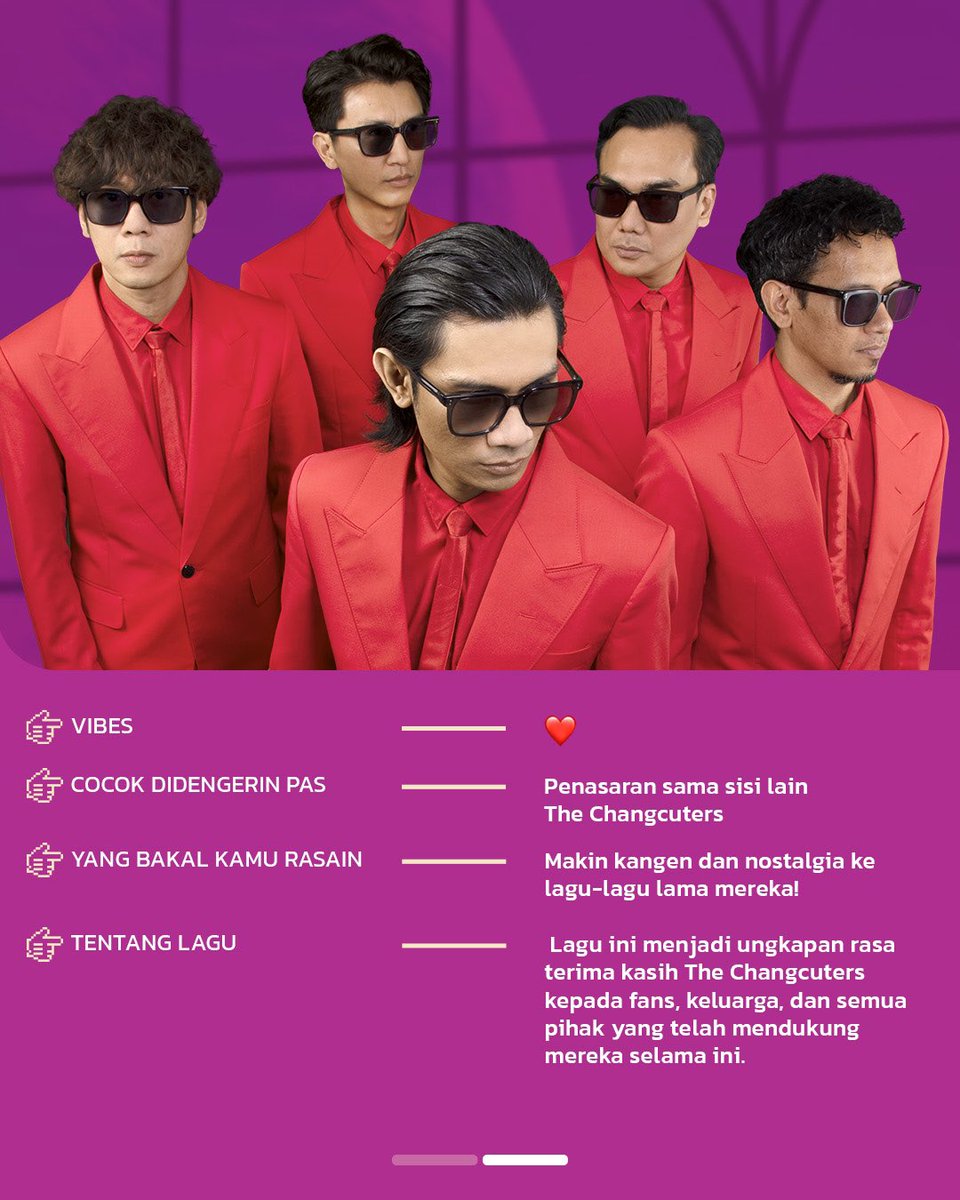 LangitMusik's tweet image. Ulang tahun ke-20, The Changcuters rilis “Karunia Semesta” untuk para penggemar! Ssst lagu ini punya vibes berbeda dari lagu The Changcuters biasanya loh! 🥰🎧👀

Penasaran? Yuk langsung dengerin sekarang di Langit Musik!

lang.it/bcz4

#TheChangcuters #KaruniaSemesta