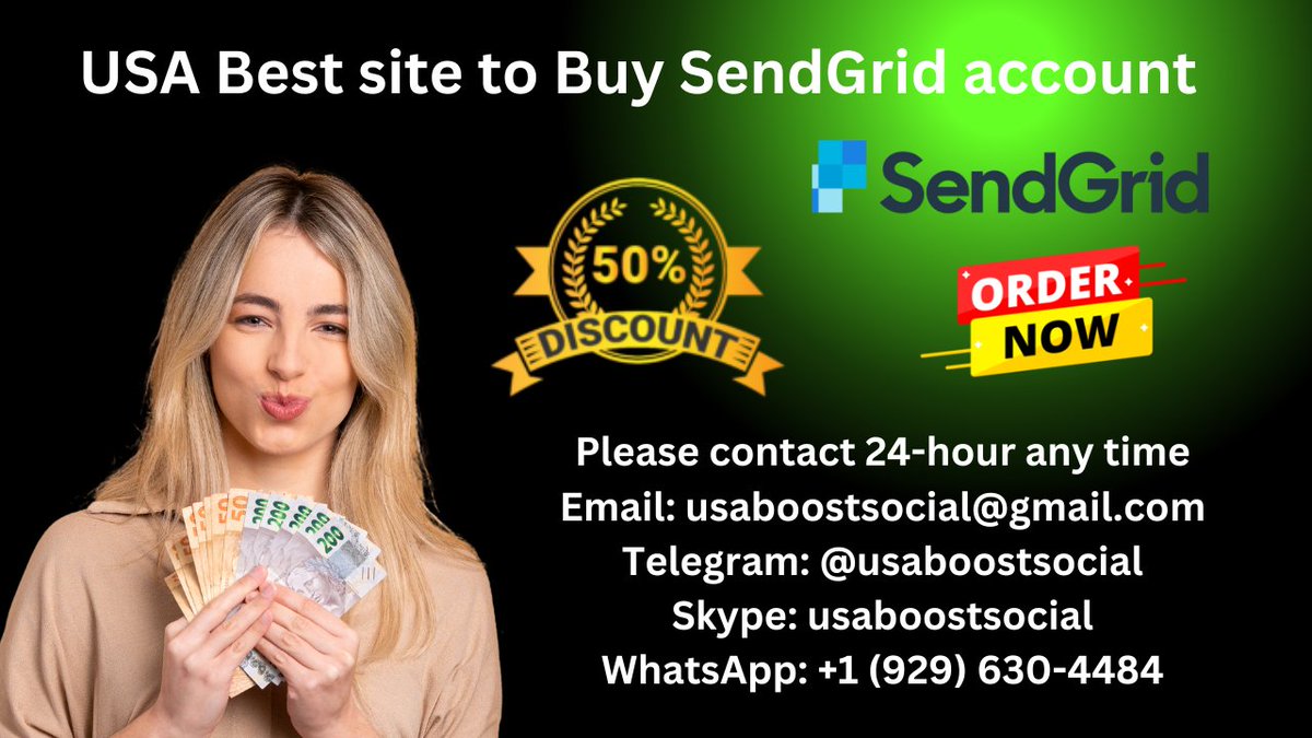 Buy SendGrid account
Please contact 24-hour any time
Email: usaboostsocial@gmail.com
Telegram: @usaboostsocial
Skype: usaboostsocial
WhatsApp: +1 (929) 630-4484 
usaboostsocial.com/product/buy-se…
#emailmarketing #PuertoRico #Cowboys #Bosa #Tony #49ers #Niners #Latinos #Oprah