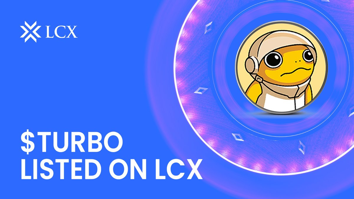 lcx's tweet photo. $TURBO is listed on LCX! 🎉
Meet Turbo Token: the first AI-designed memecoin, inspired by a bold challenge to GPT-4. 

Sign up and Trade: 
📈 $TURBO / $EUR: https://t.co/Bs9hGOgKjx
🔍 Learn more: https://t.co/BhDCdbquoJ

#Tokenlisting @TurboToadToken https://t.co/u2JgWrtlvy