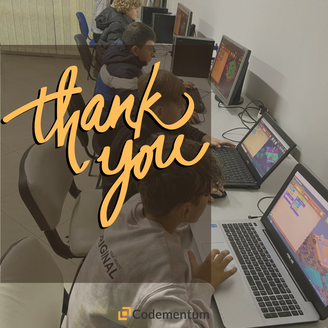 Codementum1's tweet image. Thank you to all of the students and teachers who have participated in our European Coding Competition. 🙏 
We will announce the results of the competition shortly. ⏳
#CodeWeek @CodeWeekEU #CSEverywhere @CSforALL @codeorg #Python #Javascript #Coding #Competition #EU #K12 #kids