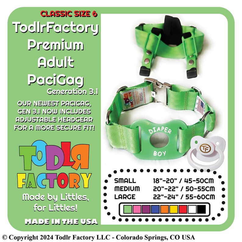 The All New Gen 3.1 TodlrFactory PaciGags have arrived with all new HeadGear kits!

Now available at TodlrFactory.com or TodlrFactory.Etsy.com 

#ABDL #pacigag #ageplay #pacifier #diapergirl #diaperboy #diaper #babyfur #diaperfur #TodlrFactory #MadeinUSA #SmallBusiness