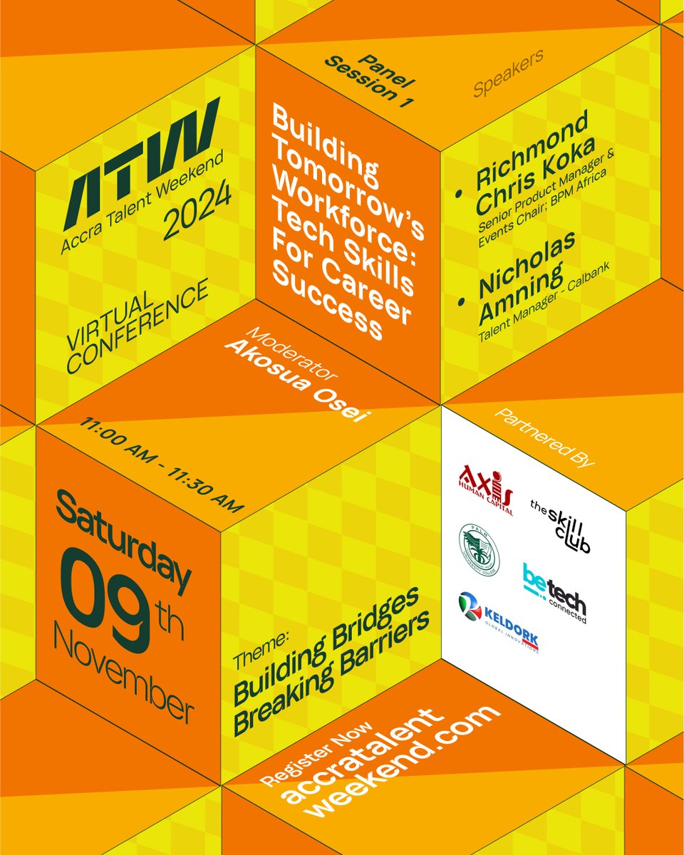 Panel Announcement! 

Our first panel, “Building Tomorrow’s Workforce: Tech Skills for Career Success,” brings together industry leaders to share insights on the skills you need to thrive in today’s tech-driven world. 

#AccraTalentWeekend #ATW24 #CareerSuccess #TechSkills