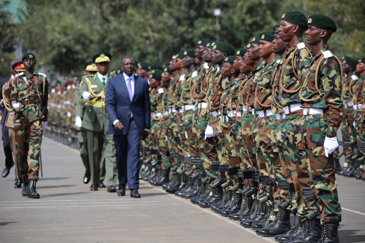 KeForestService's tweet photo. His Excellency Hon. Dr. @WilliamsRuto, President of the Republic of Kenya and Commander in Chief of the Defence Forces has arrived at the NYS Training College in Gilgil where 574 Inspector Cadets and Forester Trainees are set to pass out after 6 months of rigorous training. https://t.co/dV3uPA0CvF