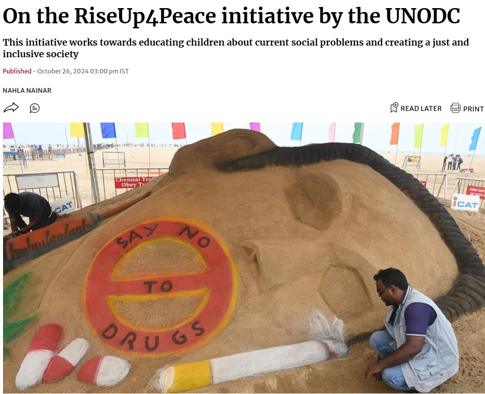 Samarth Pathak (@pathaksamarth) on Twitter photo “Through the #RiseUp4Peace initiative, we are empowering educators and students to be catalysts for positive change by fostering values of integrity, peace, and the rule of law within classrooms."
Read: thehindu.com/education/on-t…
<a href="/TheHinduEduPlus/">The Hindu Education Plus</a> <a href="/the_hindu/">The Hindu</a> <a href="/UNODC/">UN Office on Drugs & Crime</a> <a href="/nistula/">Nistula Hebbar</a> “Through the #RiseUp4Peace initiative, we are empowering educators and students to be catalysts for positive change by fostering values of integrity, peace, and the rule of law within classrooms."
Read: thehindu.com/education/on-t…
<a href="/TheHinduEduPlus/">The Hindu Education Plus</a> <a href="/the_hindu/">The Hindu</a> <a href="/UNODC/">UN Office on Drugs & Crime</a> <a href="/nistula/">Nistula Hebbar</a>