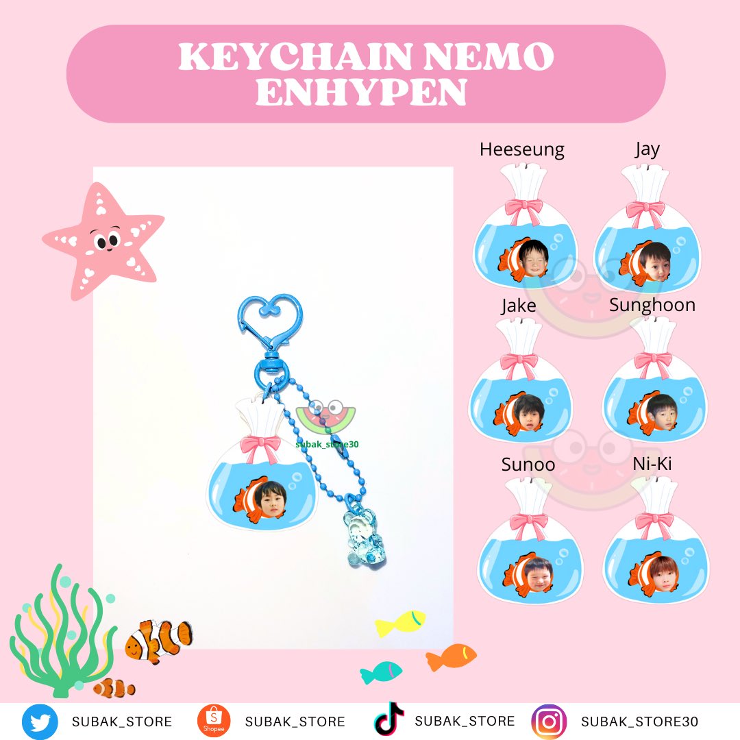 subak_store's tweet photo. ‼️READY STOCK‼️

KEYCHAIN ACRYLIC NEMO ENHYPEN

Can ship to 🇲🇾🇸🇬🇵🇭🇹🇭🇲🇽🇨🇱🇹🇼 via shopee (link on bio) 

💰20k 🇮🇩
https://t.co/YGQ50mycSR

Aab wts gantungan tas bag charm printilan konser keyring akrilik ikan heeseung jay jake sunghoon sunoo jungwon ni-ki ph ina thai sg my cl mx https://t.co/sNXVmbCGKc