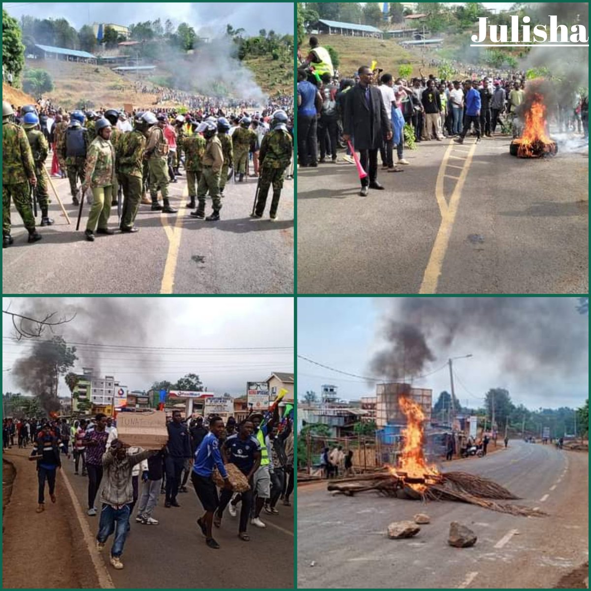 HAPPENING NOW

Chuka University, Ndagani. students block the Meru-Nairobi highway at various points to protest the lack of speed bumps and a pedestrian footbridge. The move comes after a Comrade lost his life.