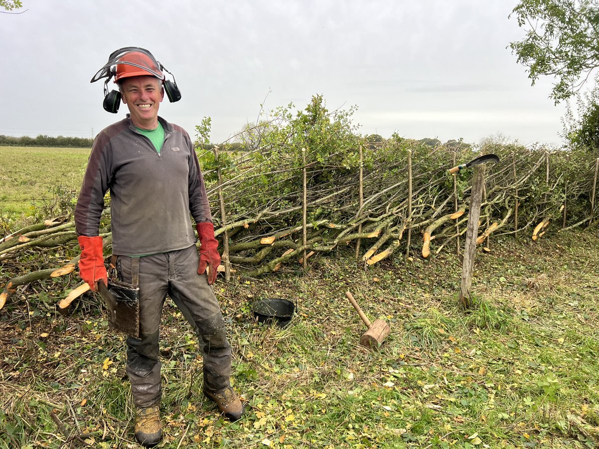 SallyAnn_Spence's tweet photo. “Laying a hedge makes it immortal which is crucially important. Hedges are robust. 
We have 400 thousand miles of hedgerows we can turn into ecological gold without impeding on our productive farm land.” @FavColour_Green speaking about the potential of our hedgerows at #Hedgefest24